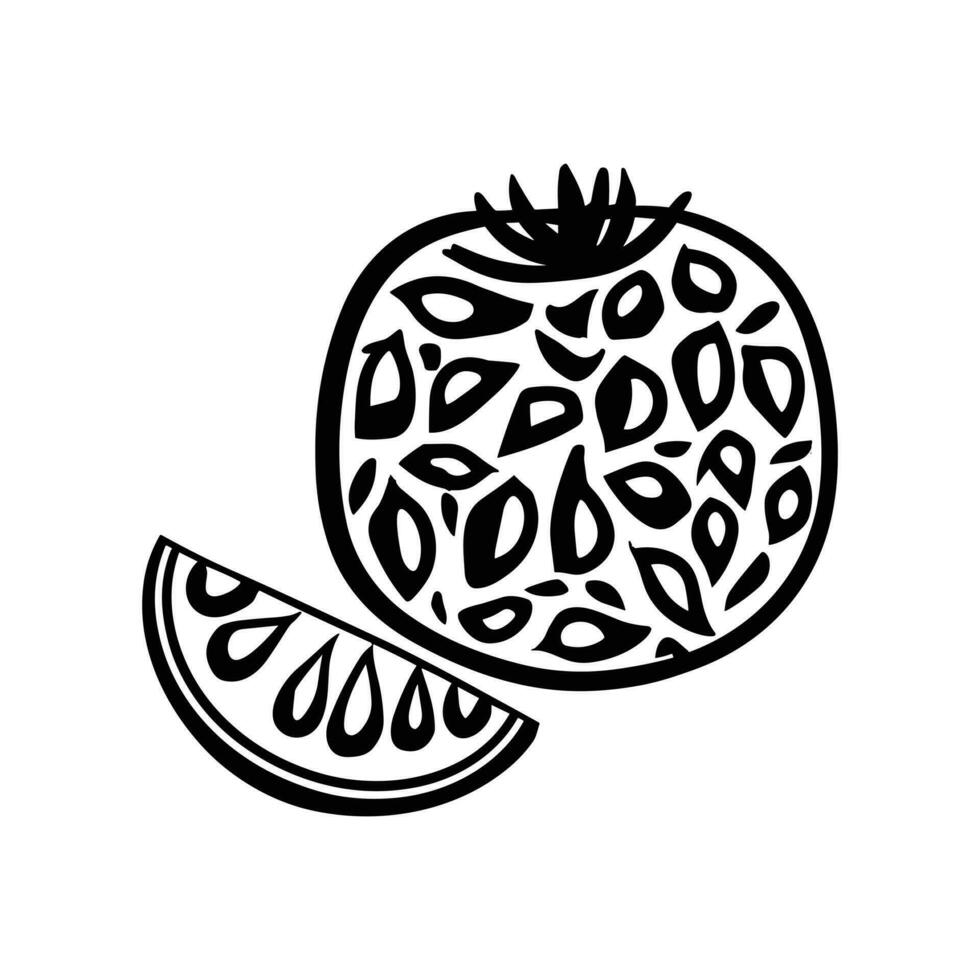 negro Fruta silueta en blanco antecedentes vector