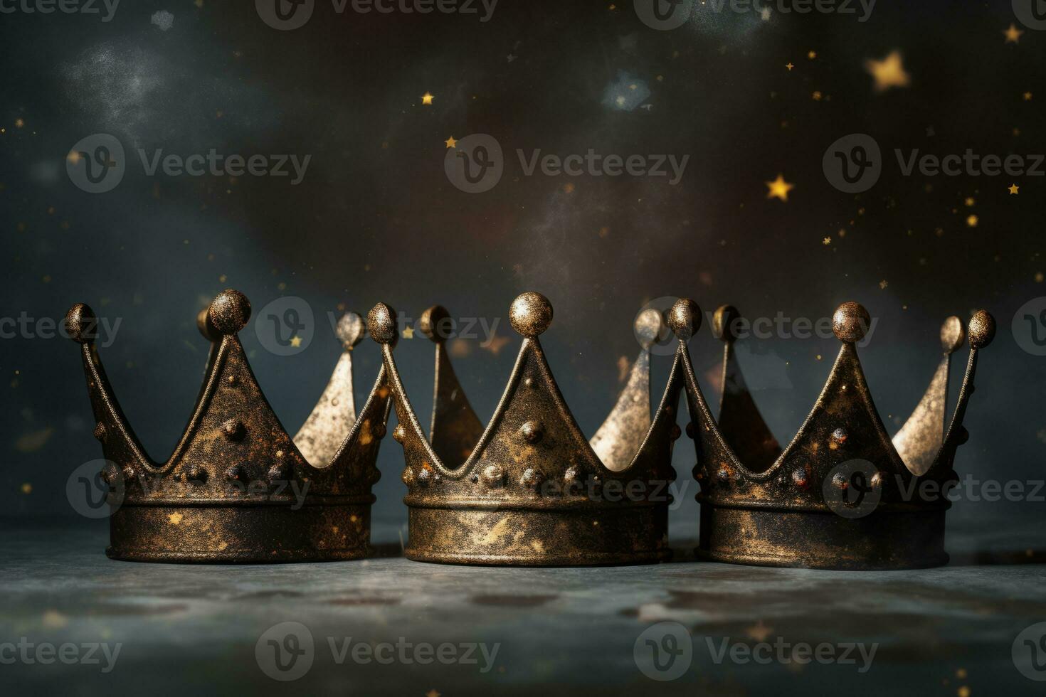 AI Generated Three crowns as a symbol of the celebration of the Day of the Three Kings photo