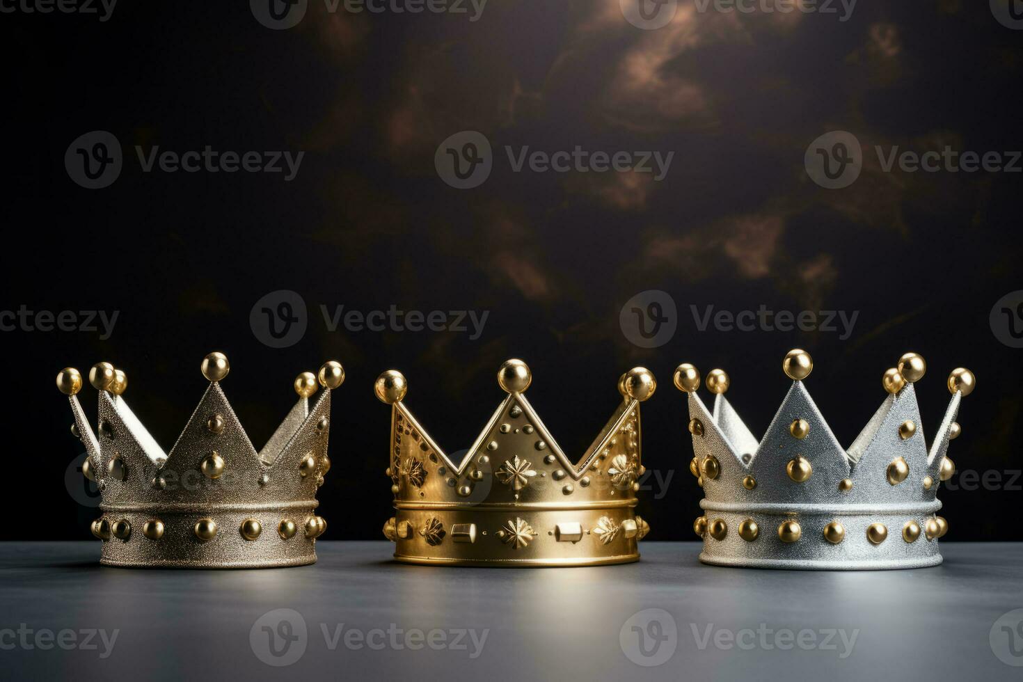 AI Generated Three crowns as a symbol of the celebration of the Day of the Three Kings photo