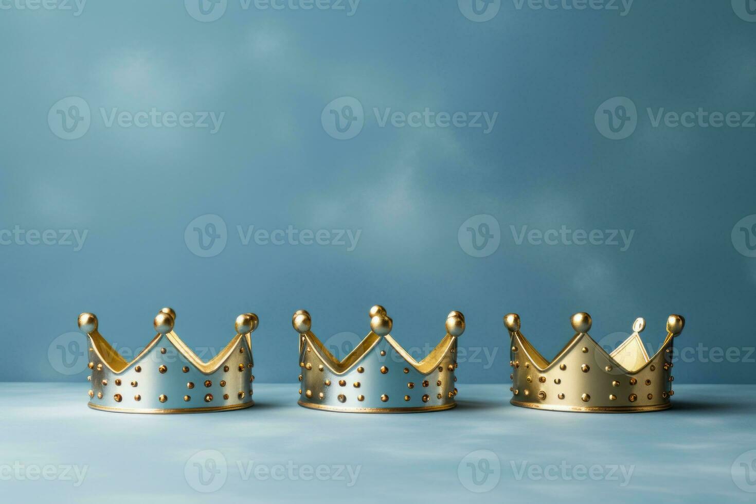 AI Generated Three crowns as a symbol of the celebration of the Day of the Three Kings photo