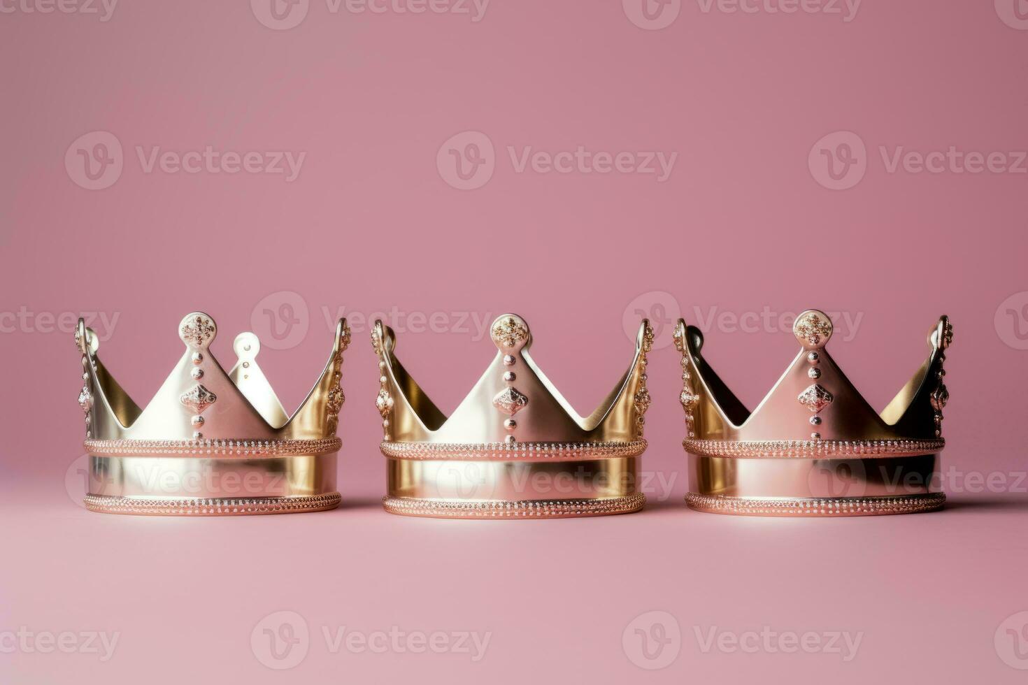 AI Generated Three crowns as a symbol of the celebration of the Day of the Three Kings photo