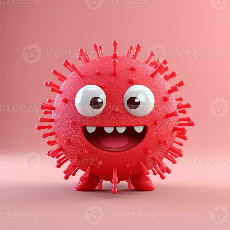AI Generated A cartoonstyle virus stamp photo