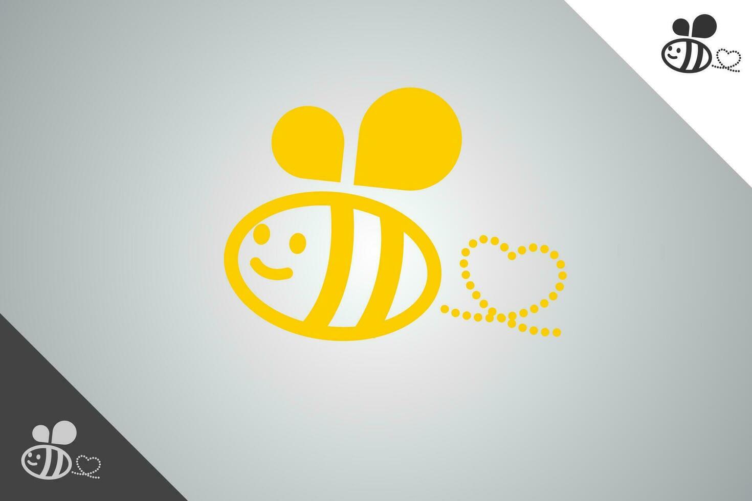 Bee modern logotype and symbol. Perfect logo for business related to animal, pet and veterinary. Isolated on background. Vector eps 10.