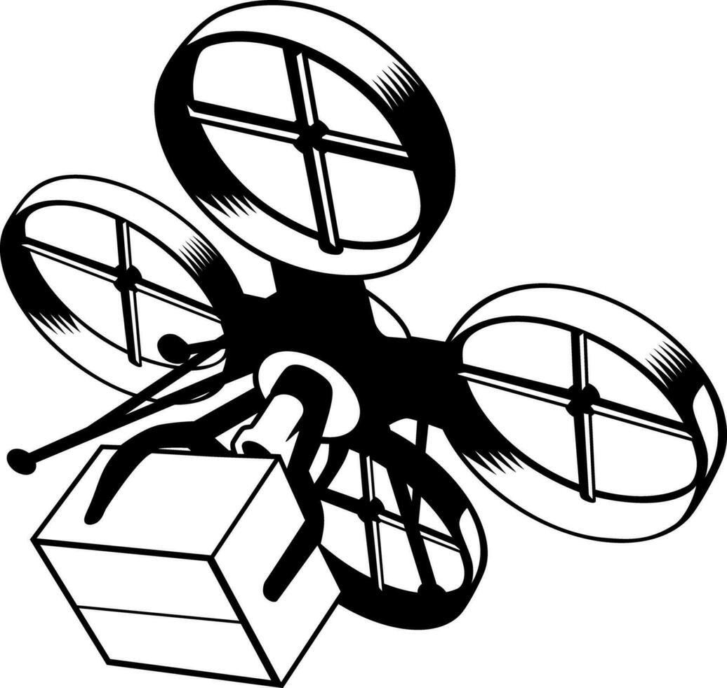 drone delivery service illustration logo vector