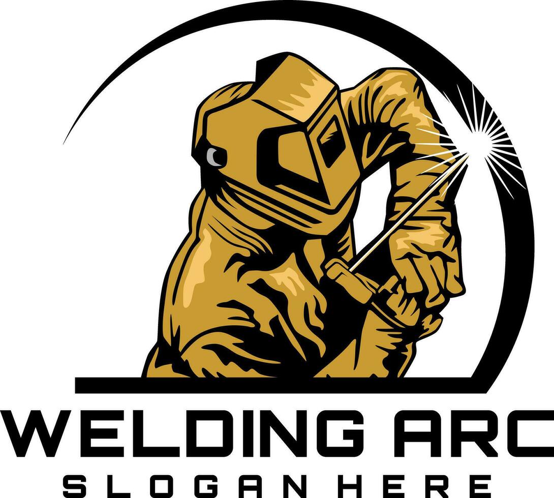 welding arc illustration logo design vector