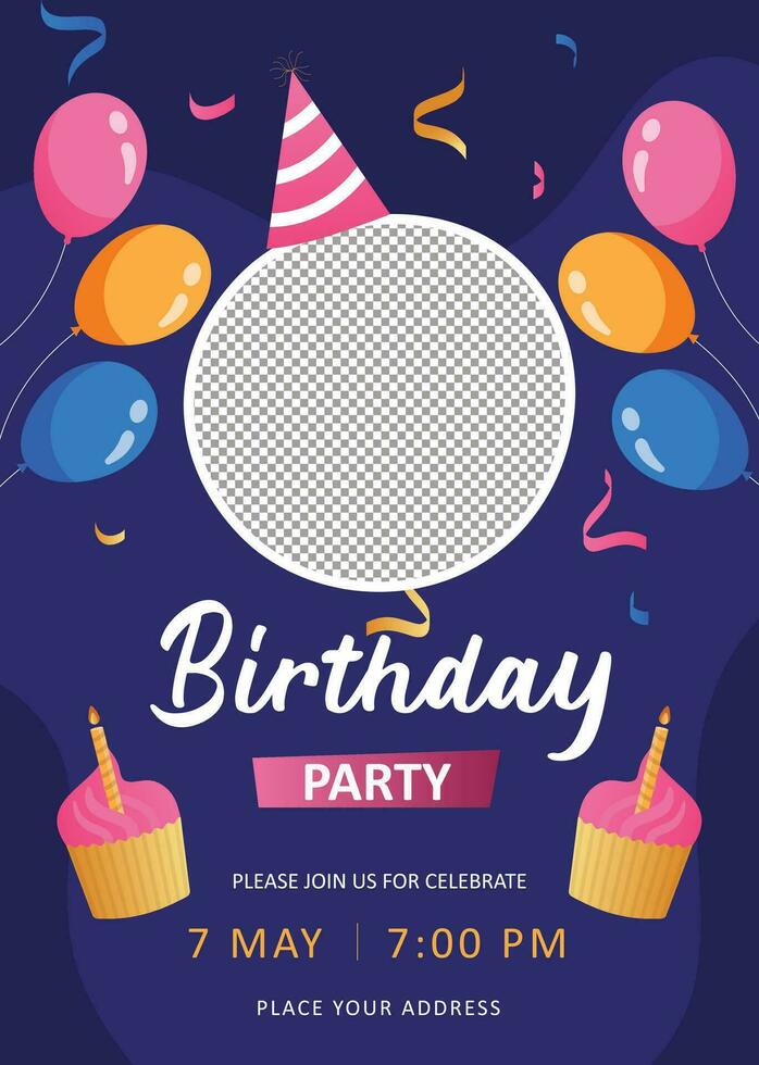 Kids birthday party invitation card template 34041445 Vector Art at Vecteezy kids-birthday-party-invitation-card-template-34041445-vector-art-at-vecteezy