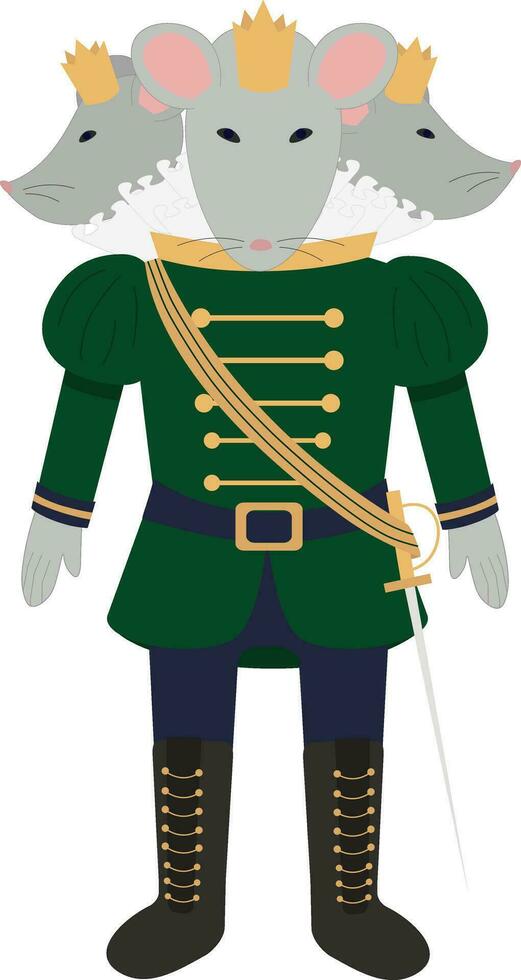 Vector illustration of mouse king character in nutcracker ballet