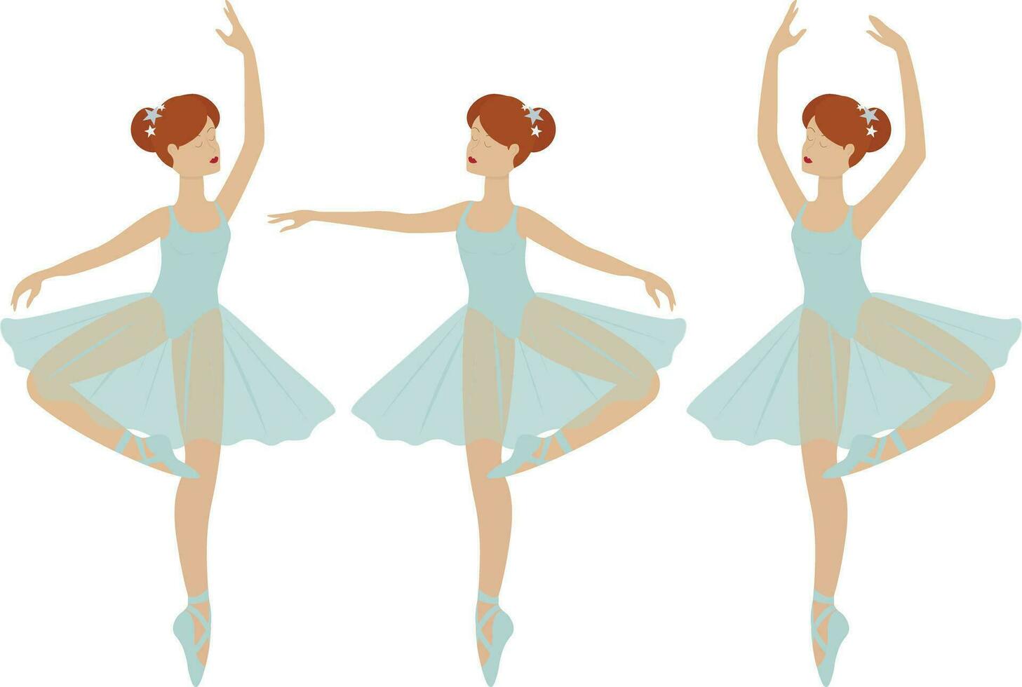 Vector illustration of ballerinas in Nutcracker ballet