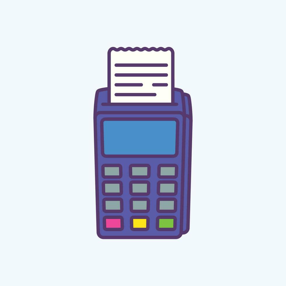 Payment Terminal with paper check, Card reader Machine, EDC Machine vector