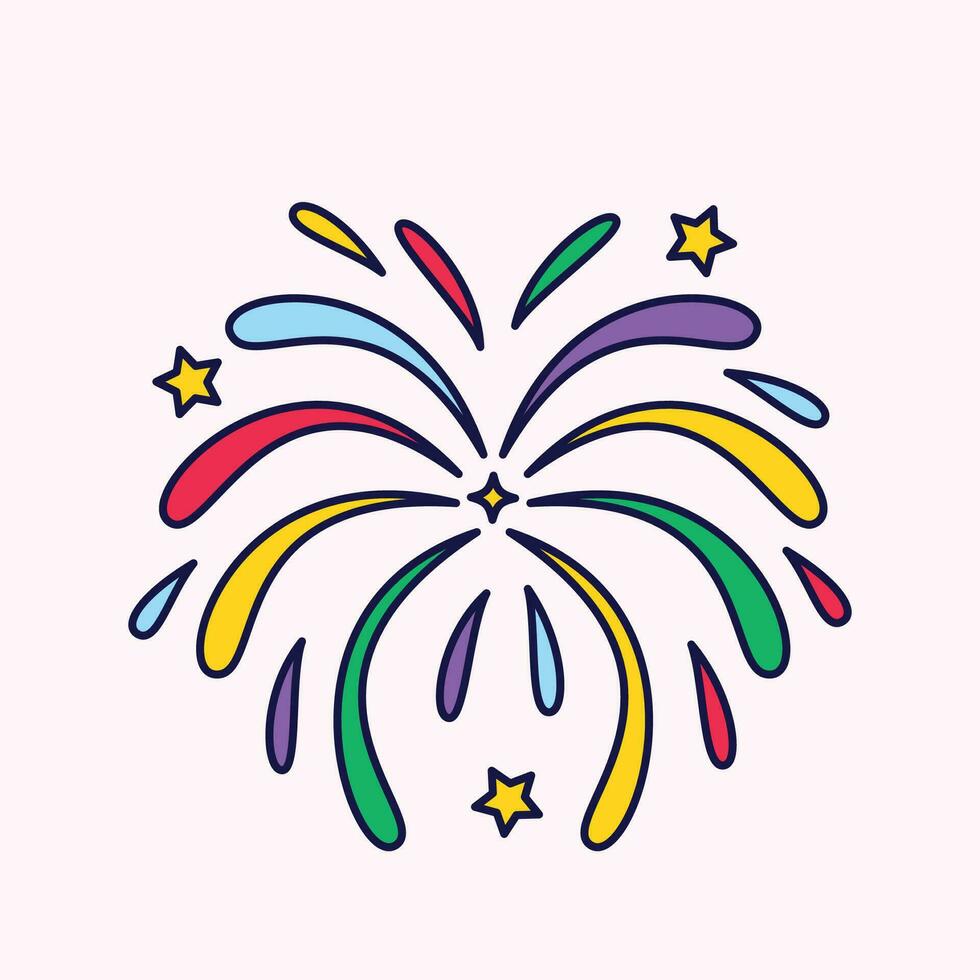 Fireworks celebration Day, Fireworks in flat design vector