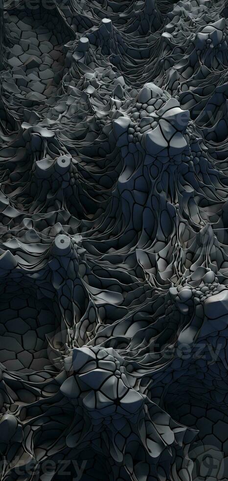 Scientific abstraction with futuristic textured tissue waves. Tech background with close-up wave bio texture. Generated AI. photo