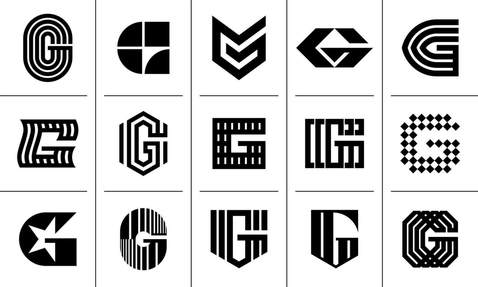 Modern initial letter G logo icon design set vector