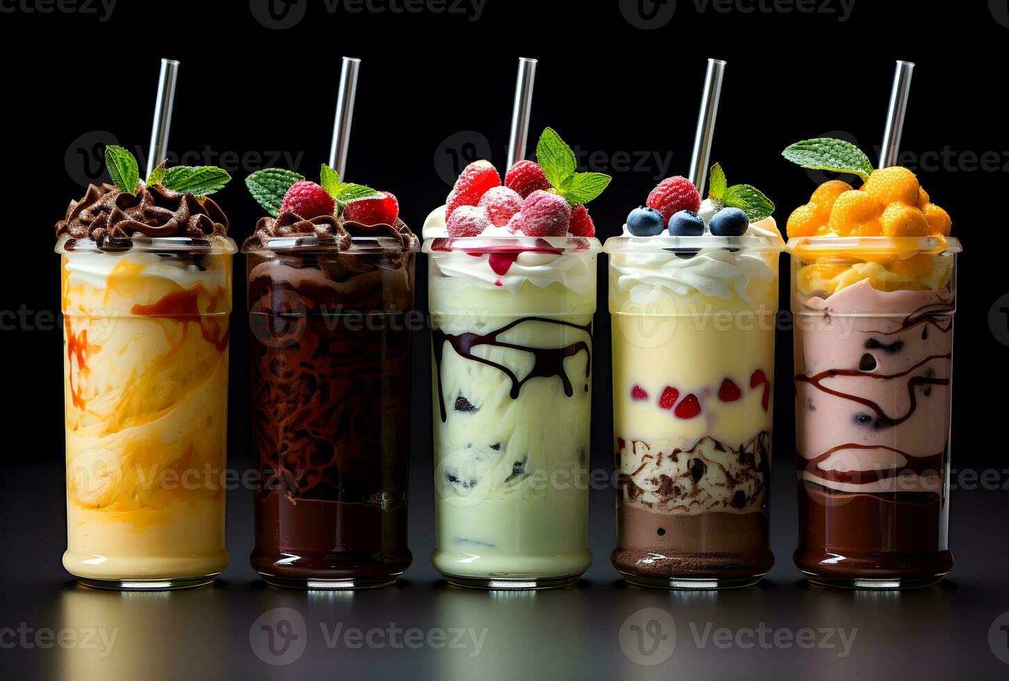 Milkshake in a Glass Generative Ai photo