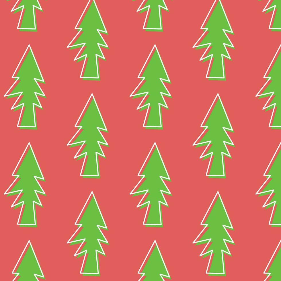 Christmas Tree Tile illustration Vector Design, for christmas gift wrap