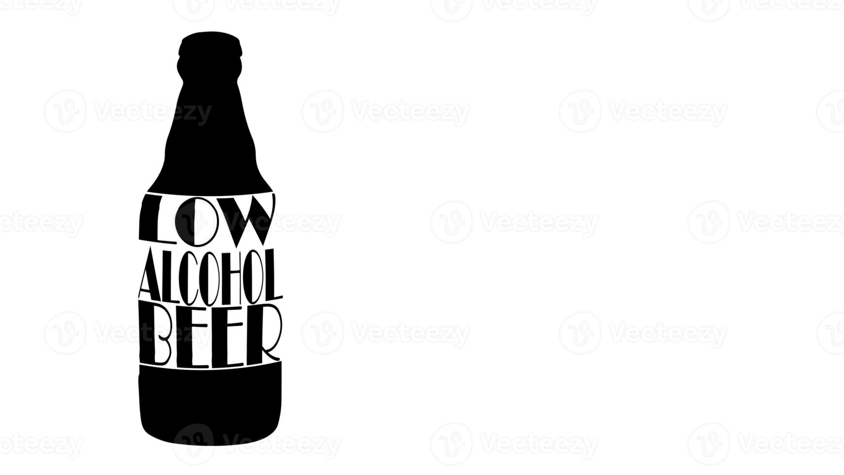 Low-alcohol beer typography Stunning Low-Alcohol Beer Illustrations in Bottle Art photo