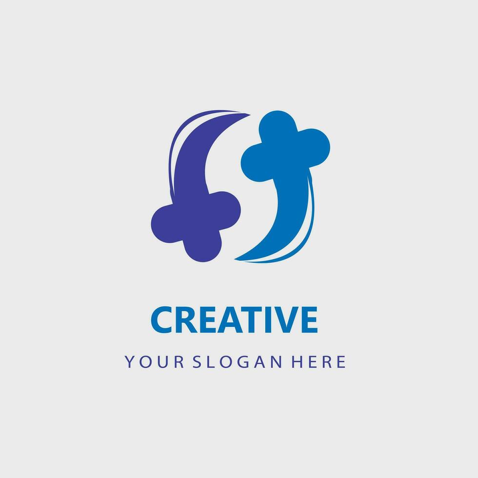 Creative monogram community logo design partnership, friendship, icon concept vector. vector