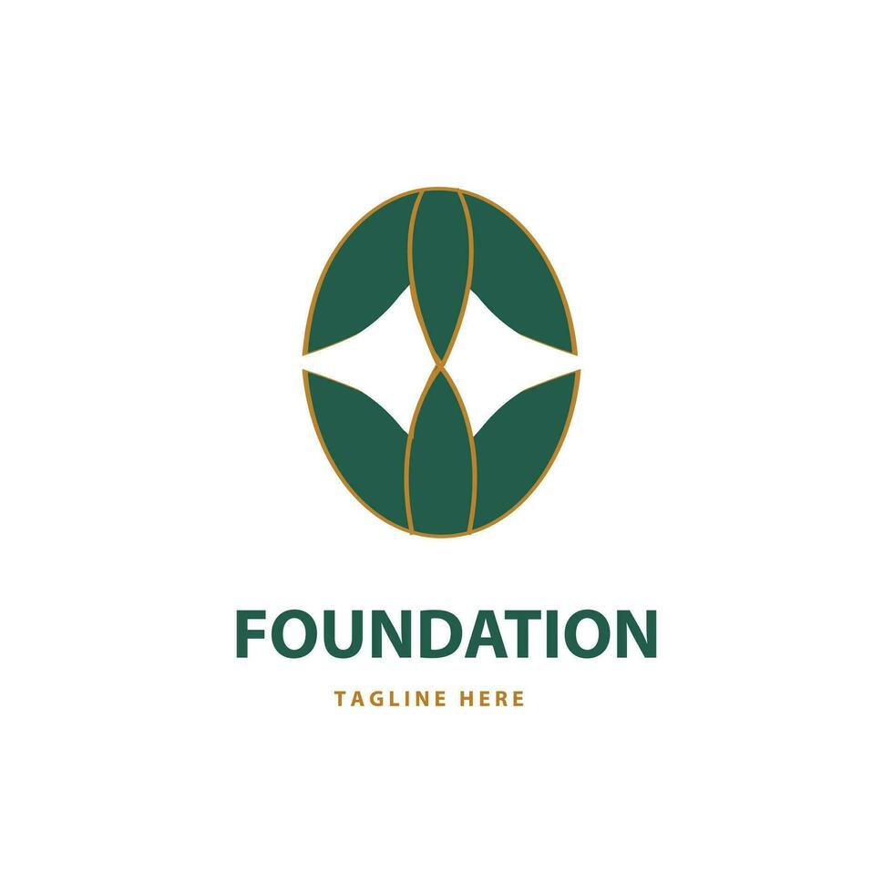 profesional caridad y Fundación logo diseño con hoja concepto. vector