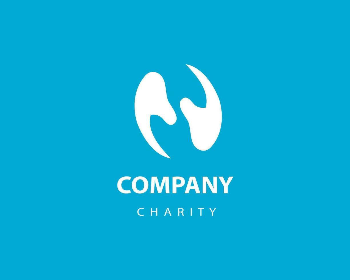 Professional blue charity and Foundation logo design vector