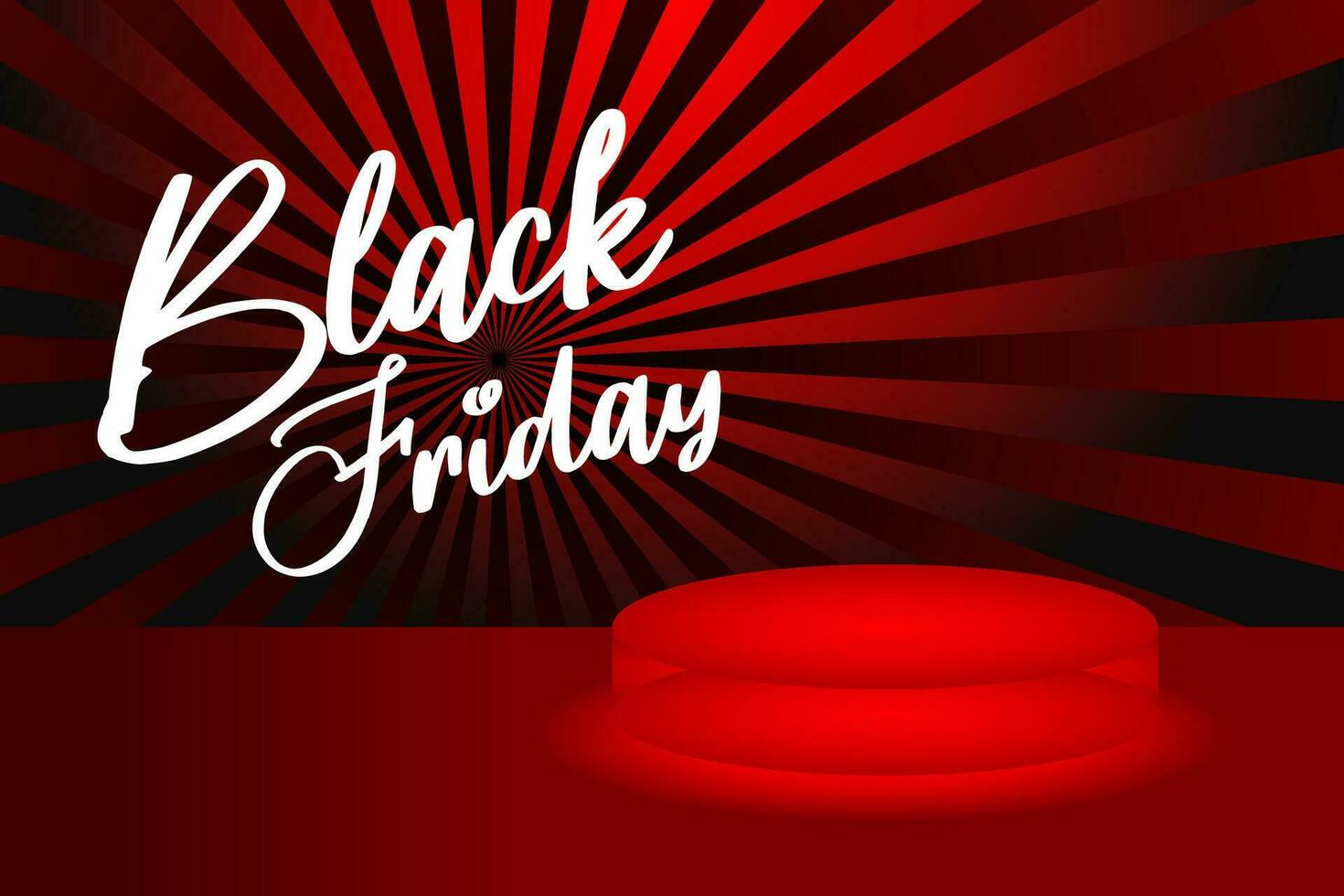 Black Friday elegant background and podium for a classy promotional event. vector