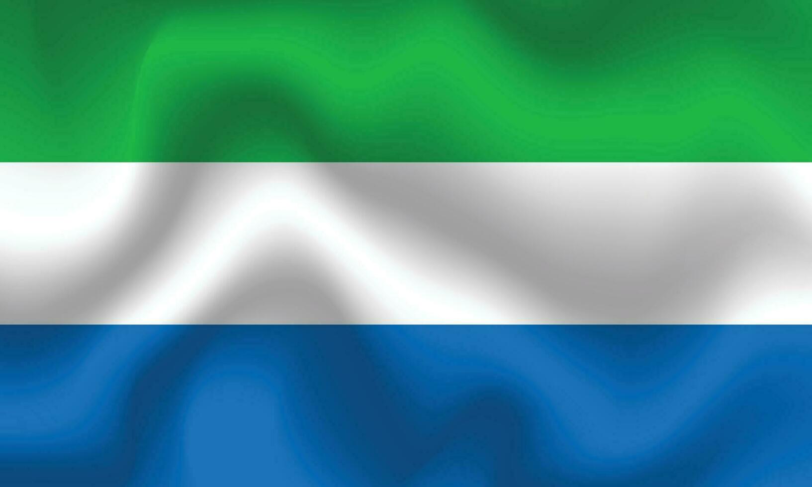 Flat Illustration of Sierra Leone flag. Sierra Leone flag design. Sierra Leone Wave flag. vector