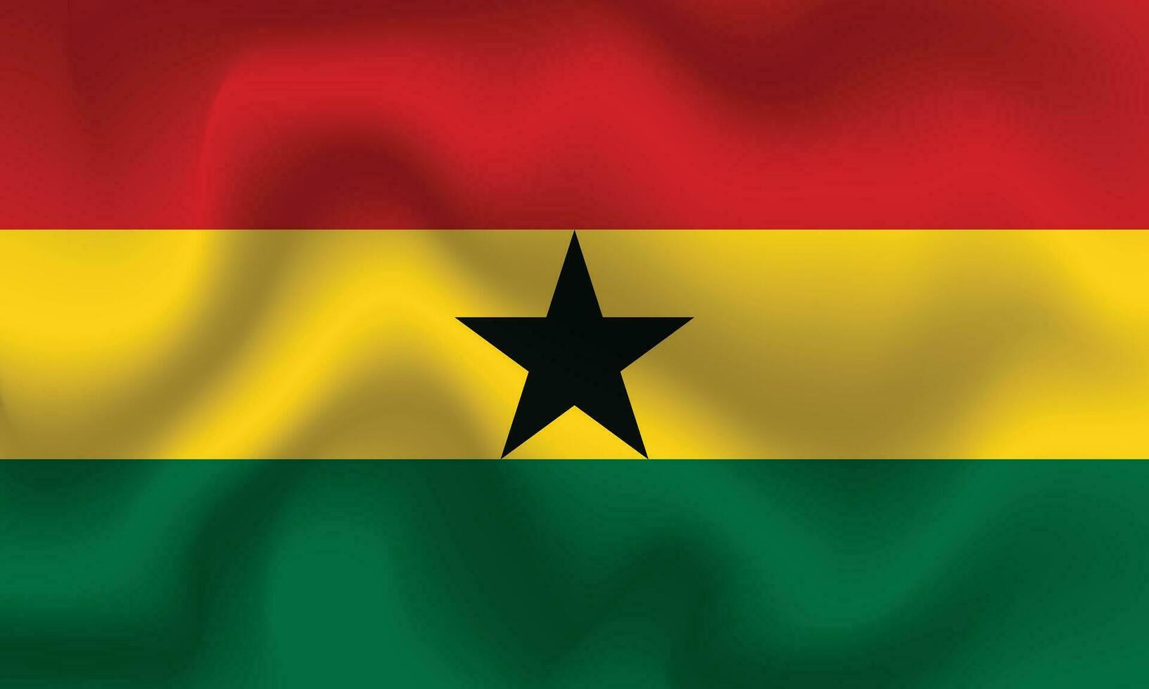 plano ilustración de Ghana bandera. Ghana bandera diseño. Ghana ola bandera. vector