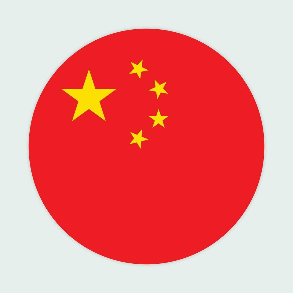 China flag vector icon design. China circle flag. Round of China flag.