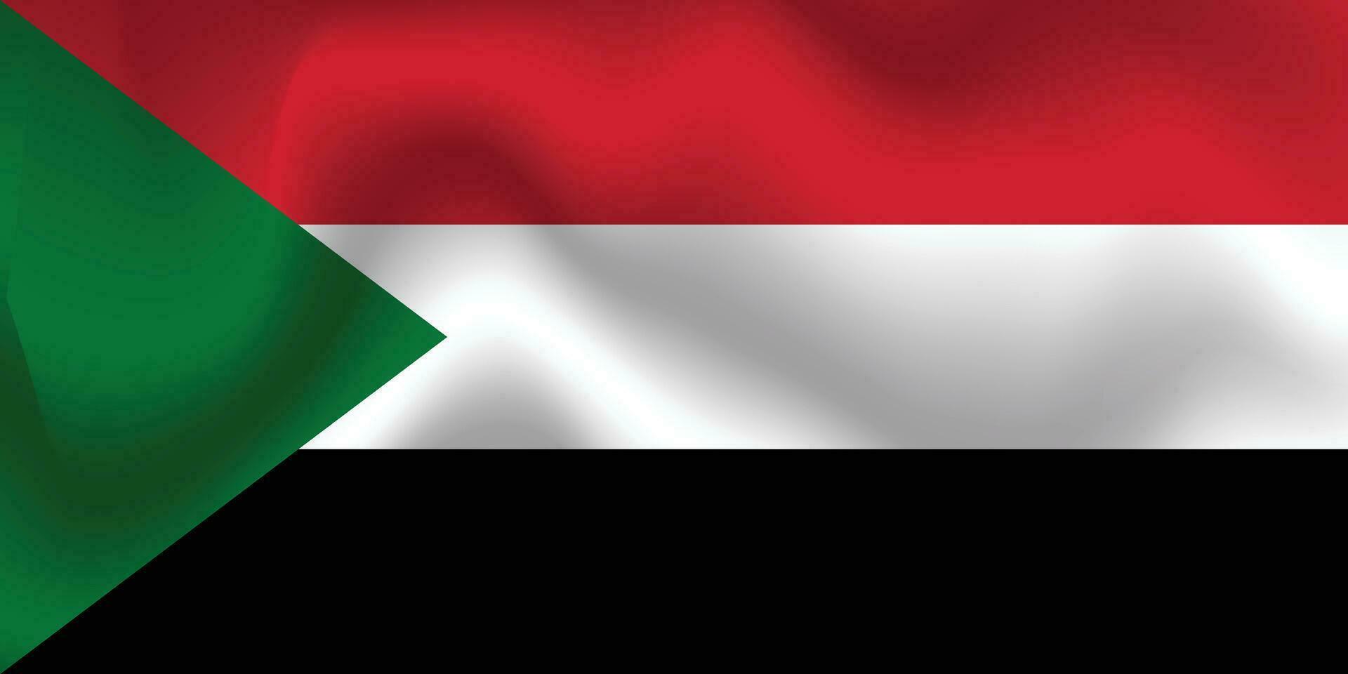 Flat Illustration of Sudan flag. Sudan flag design. Sudan Wave flag. vector