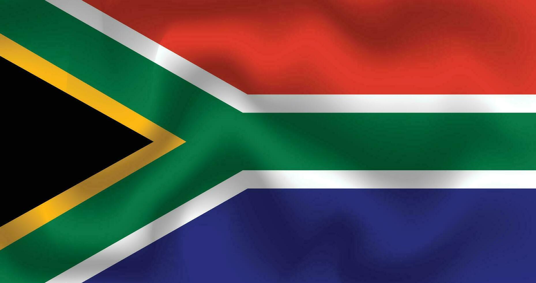 Flat Illustration of South Africa flag. South Africa flag design. South Africa Wave flag. vector