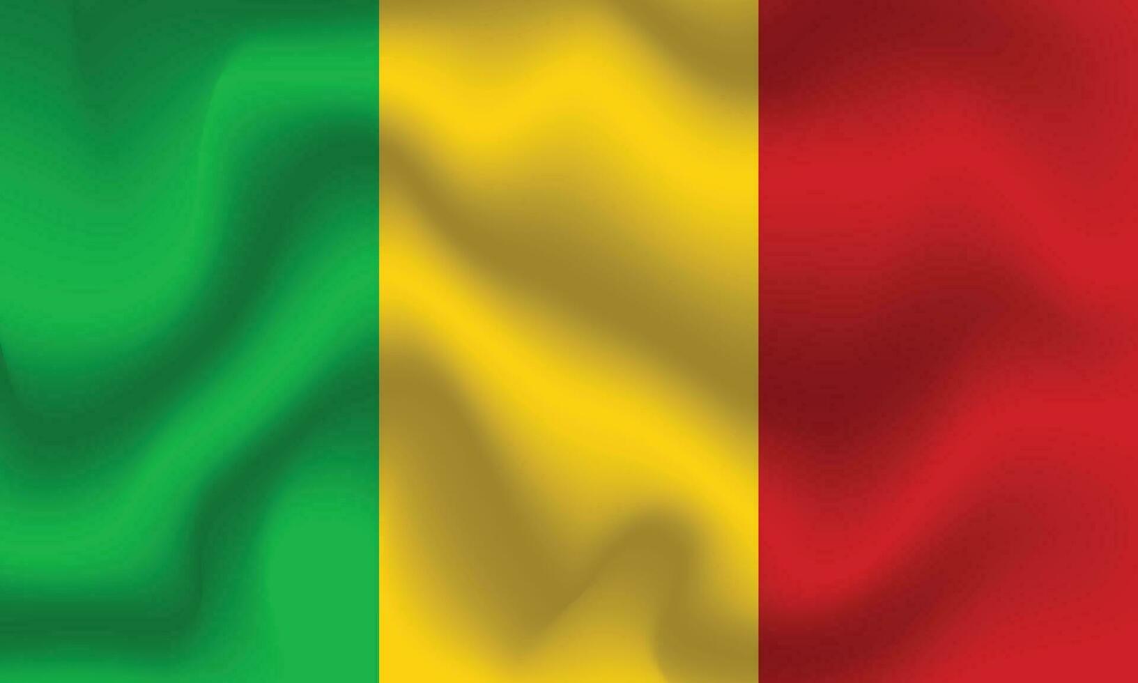 Flat Illustration of Mali flag. Mali flag design. Mali Wave flag. vector