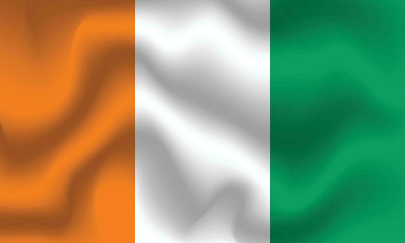 Flat Illustration of Ivory Coast flag. Ivory Coast flag design. Ivory Coast Wave flag. vector