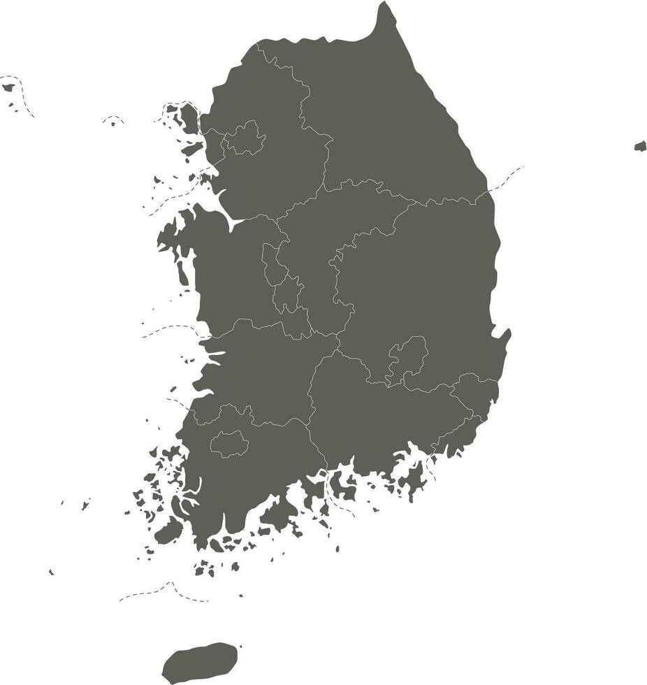 vector blanco mapa de sur Corea con provincias, metropolitano ciudades y administrativo divisiones editable y claramente etiquetado capas.