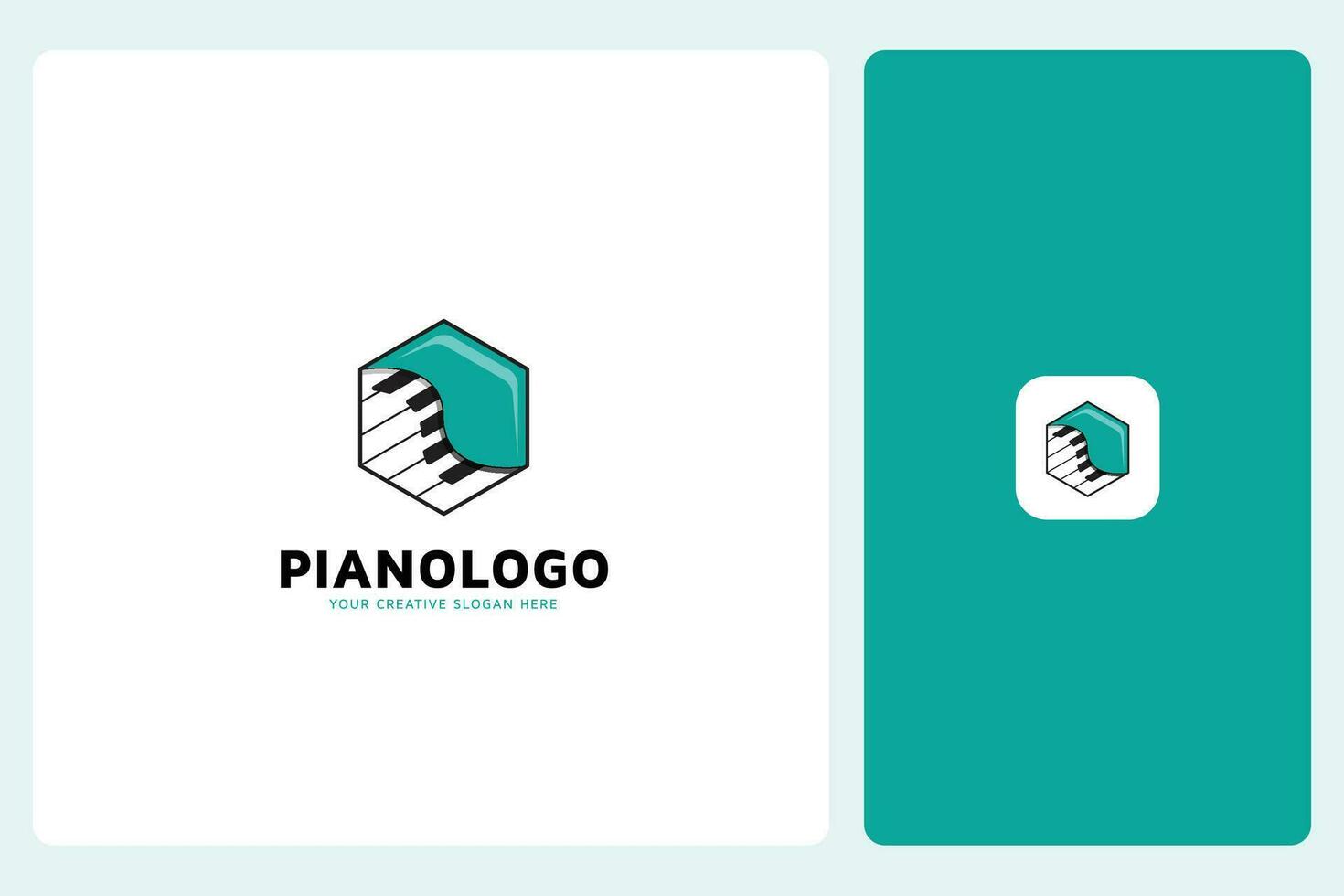 Modern Piano Music Logo Design Template vector
