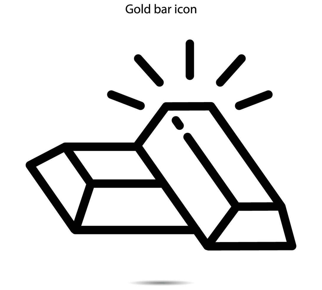 Gold bar icon, Vector illustration