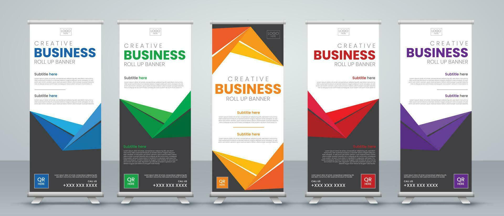 print ready Business Roll up banner vertical template design, for brochure, business, flyer, infographics. modern x-banner and flag-banner advertising. vector illustration