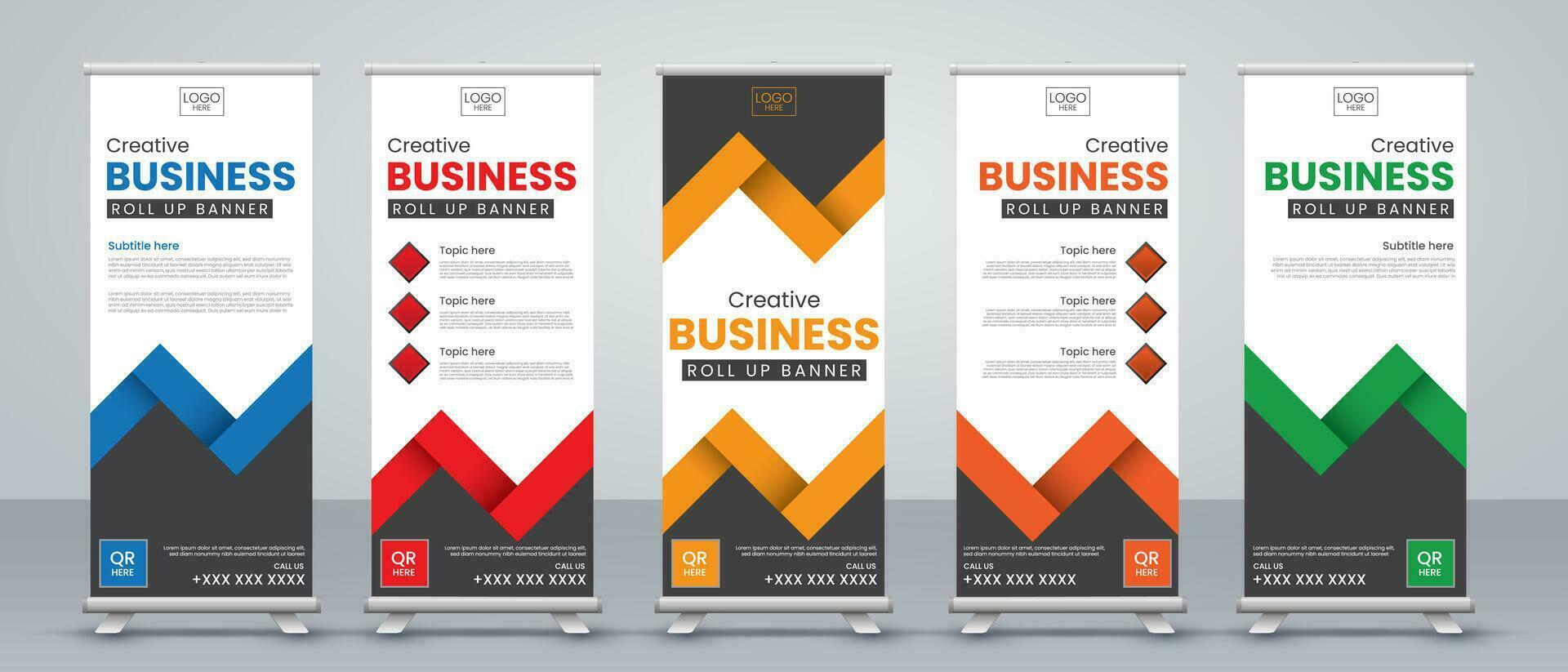 abstract roll up banner design vector