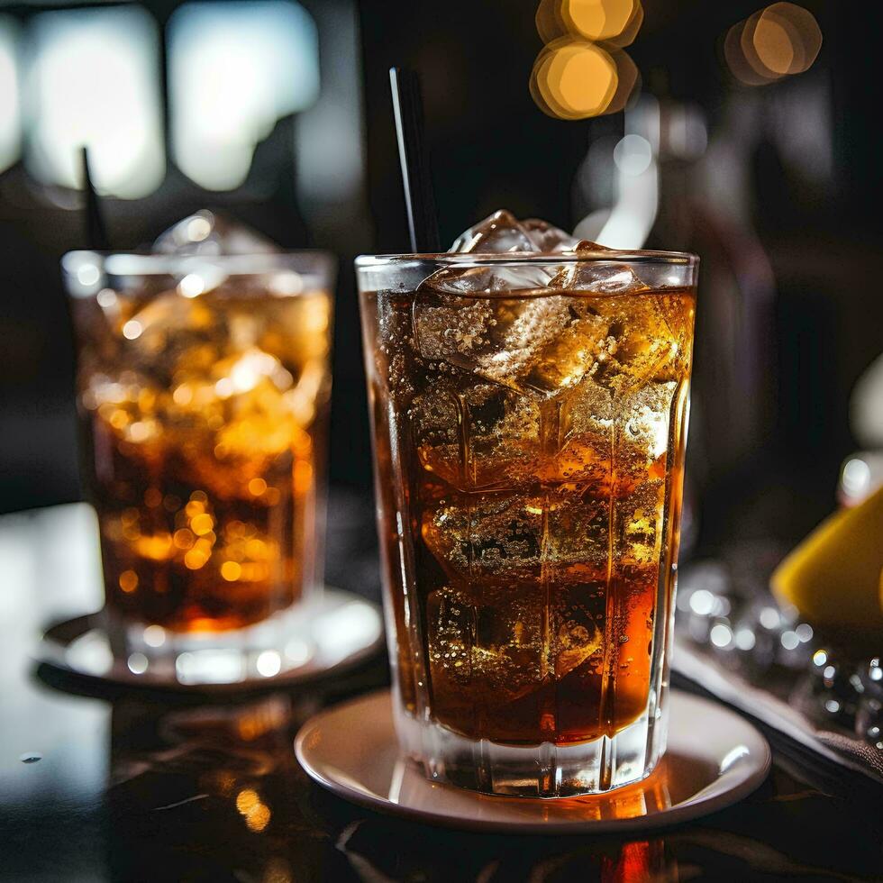 portrait of a fresh iced tea drink, AI Generative photo