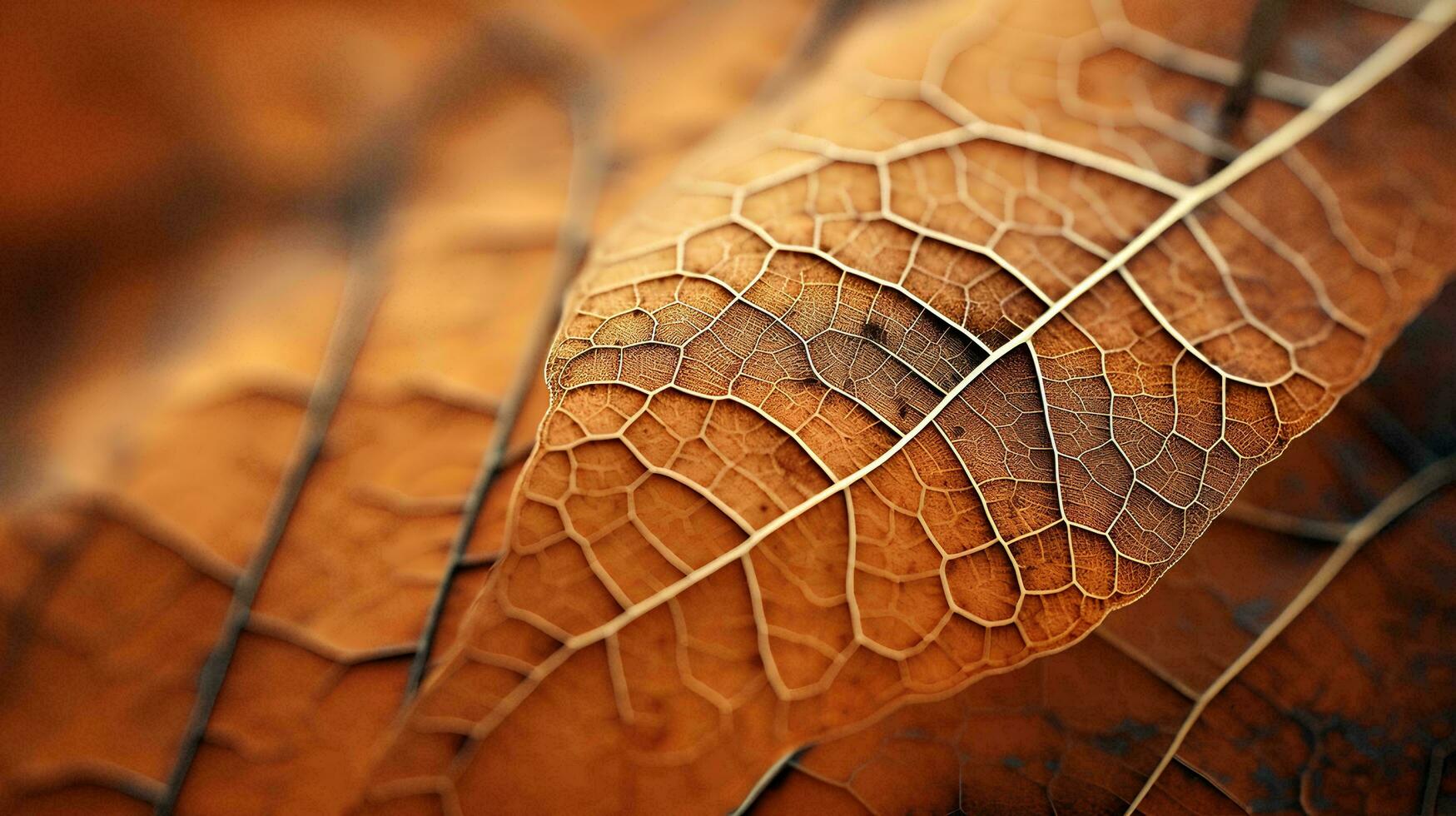 a close up view of a leaf with veins, AI Generative photo