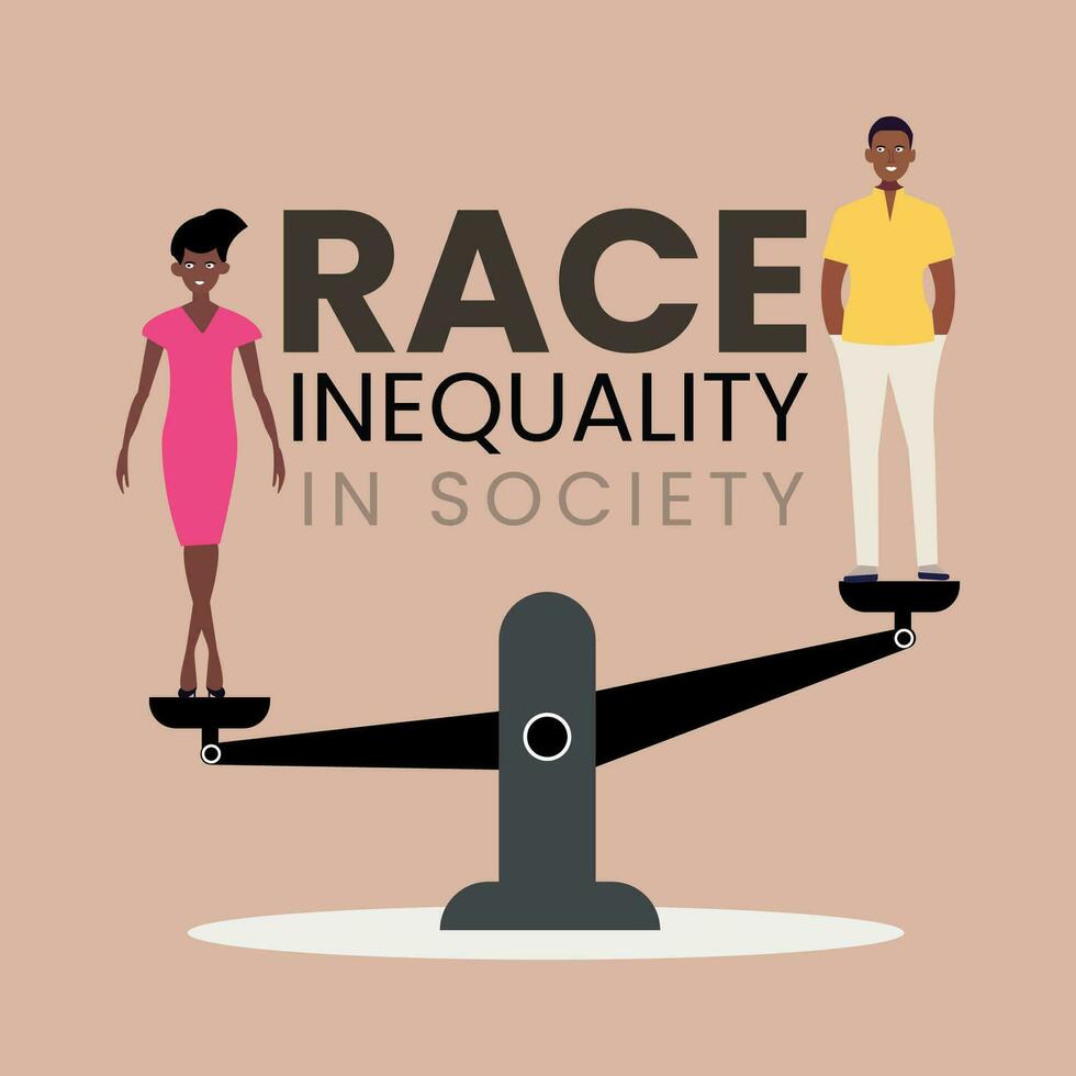 Racism concept with scales. vector