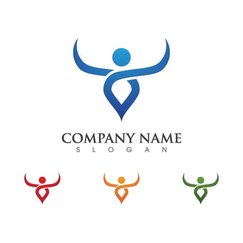 Human character logo sign vector