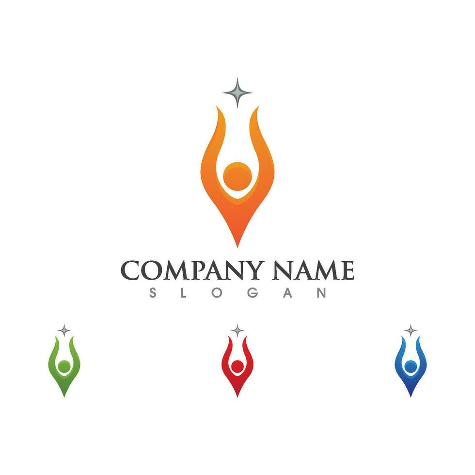 Human character logo sign vector