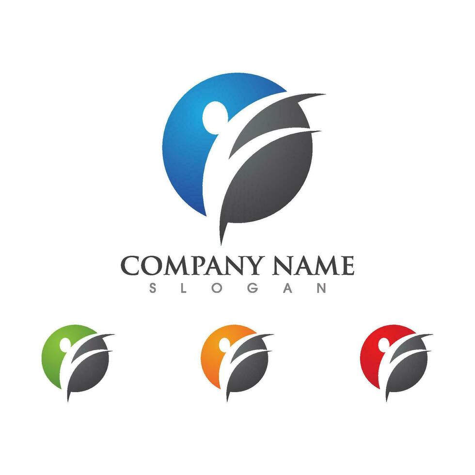 Human character logo sign vector