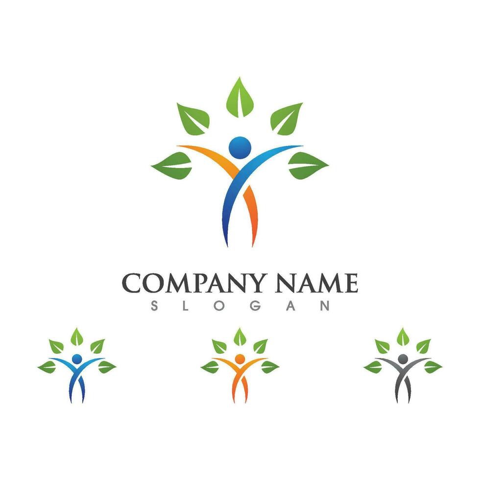 Human character logo sign vector