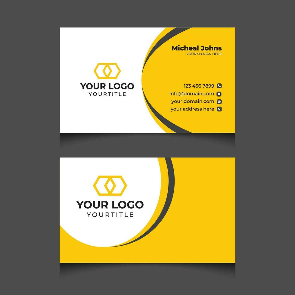 minimal company business card design vector