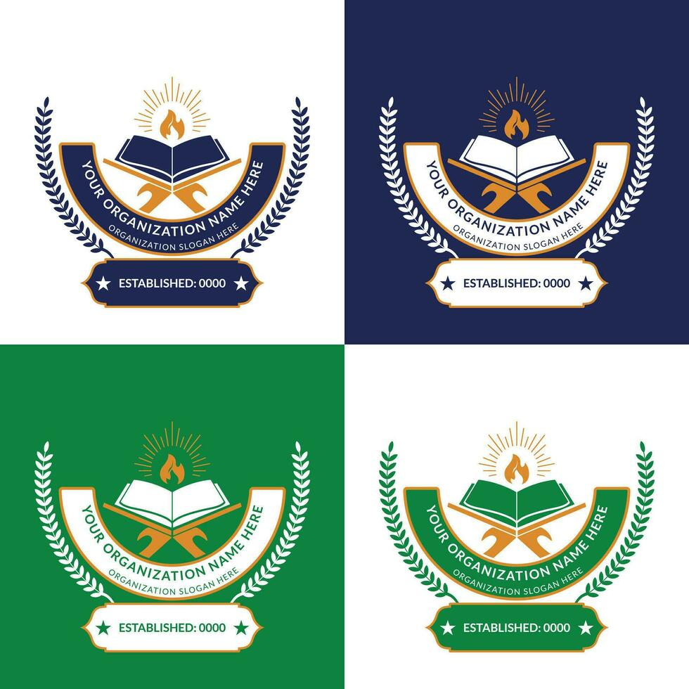 Education logo design for islamic school and organization vector