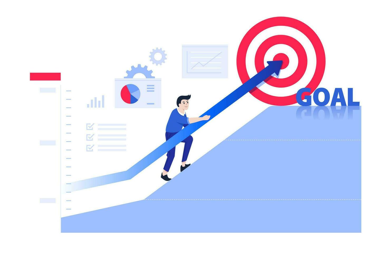 KPI and OKR performance concept vector