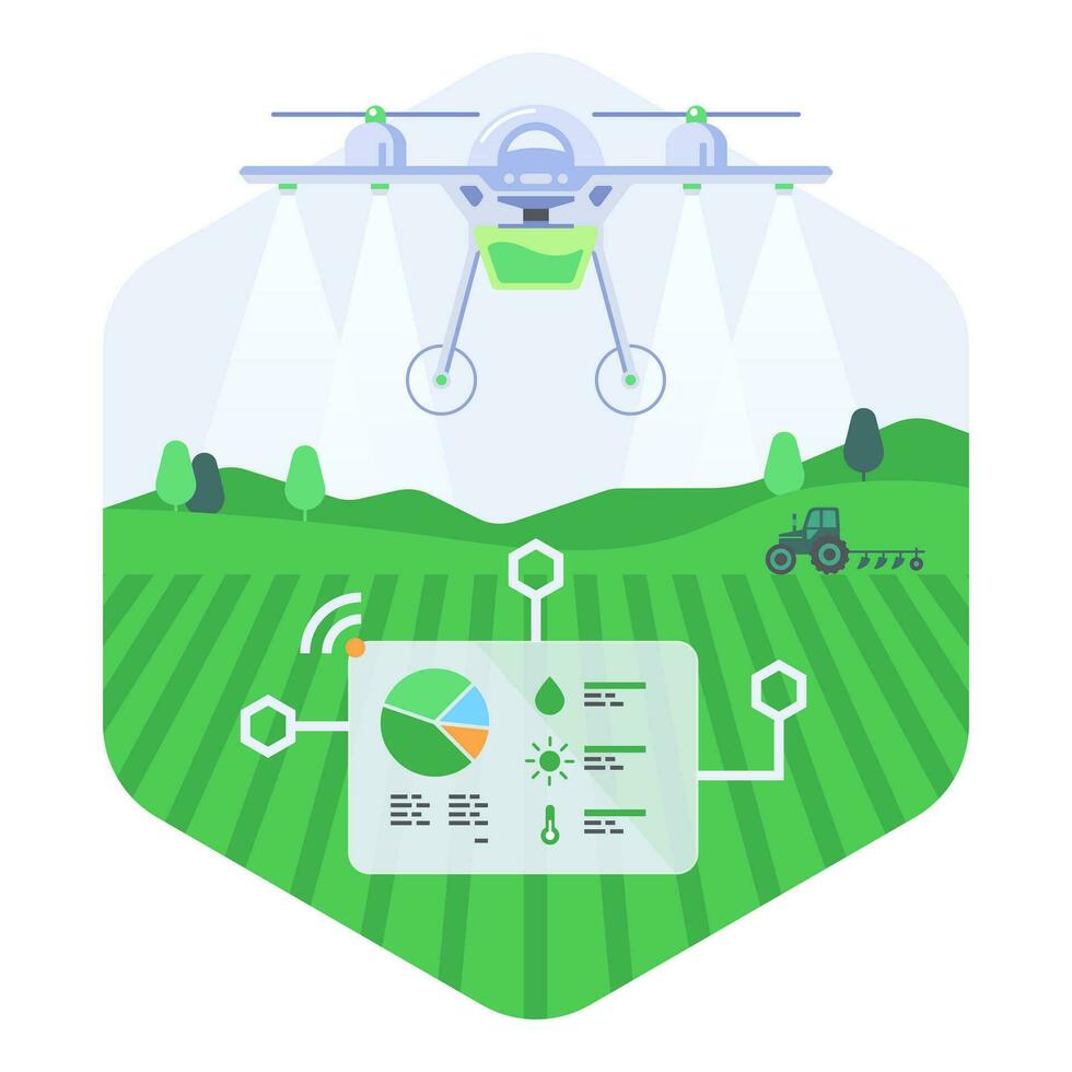 Agriculture Drones Technology vector