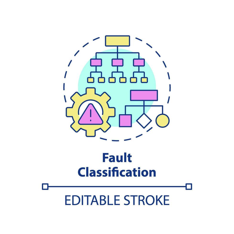 2d editable multicolor icono culpa clasificación concepto, sencillo aislado vector, profético mantenimiento Delgado línea ilustración. vector