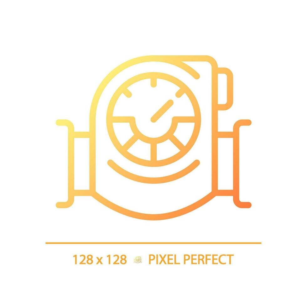 Pressure gauge gradient linear vector icon. Industrial application. Pressure measure. Pneumatic system. Thin line color symbol. Modern style pictogram. Vector isolated outline drawing