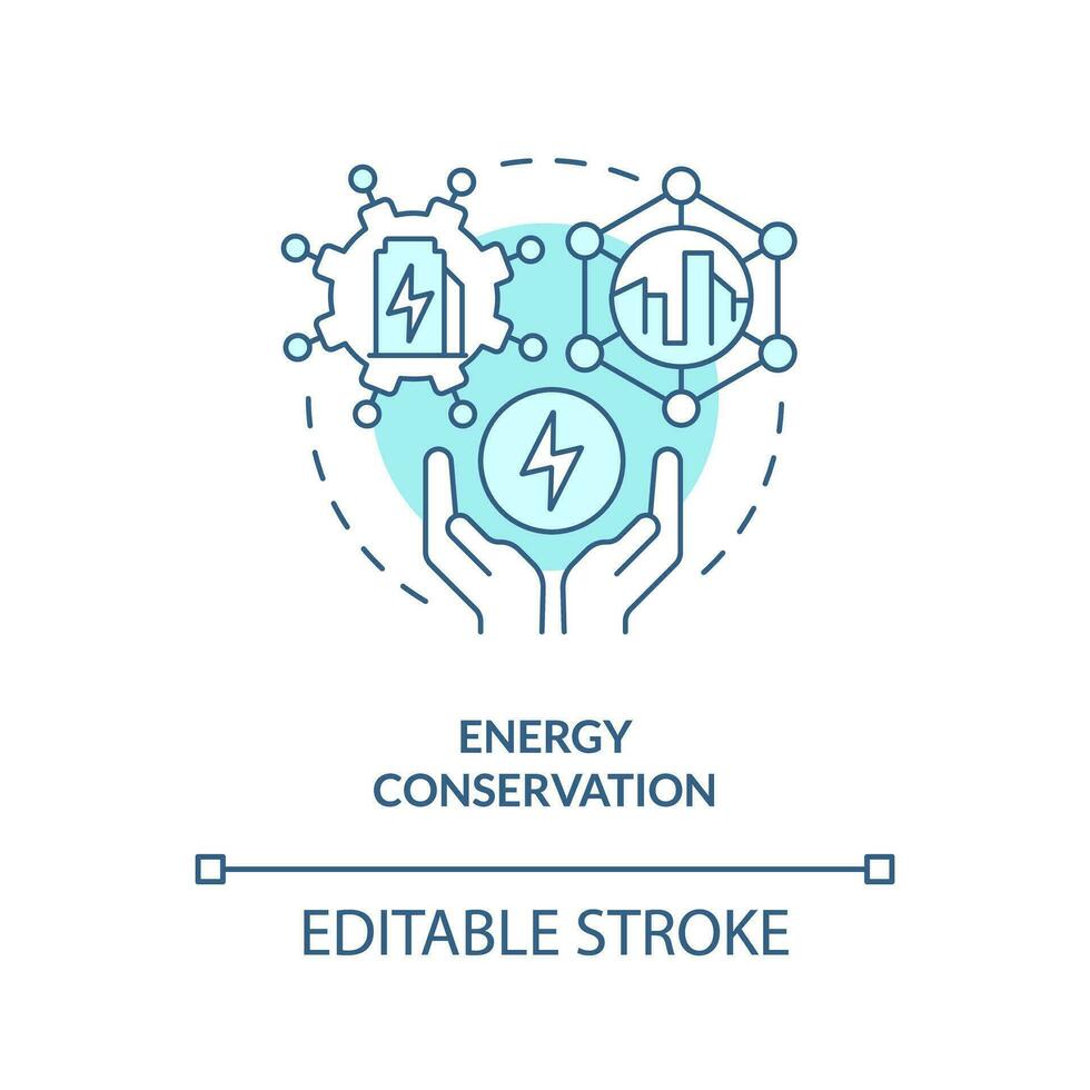 Editable energy conservation linear concept, isolated vector, blue thin line icon representing carbon border adjustment. vector