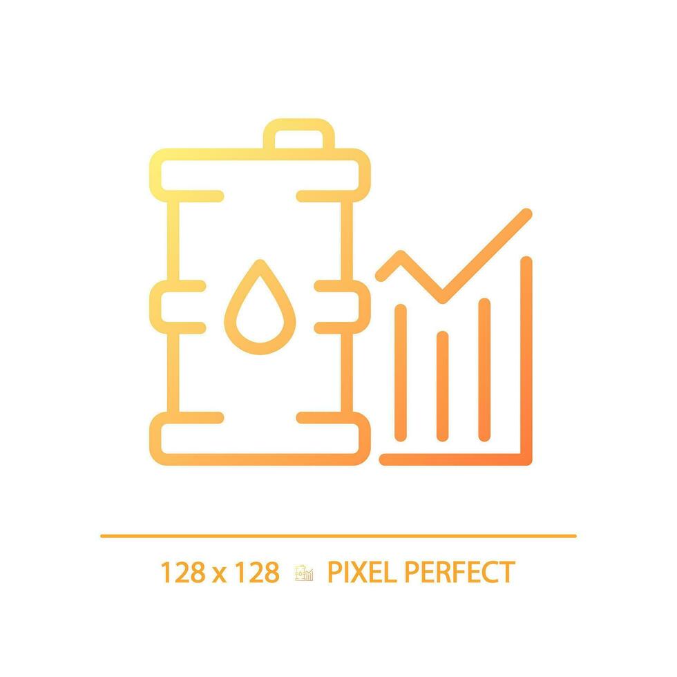 Oil industry analytics gradient linear vector icon. Supply and demand. Petroleum company. Oil market. Energy trading. Thin line color symbol. Modern style pictogram. Vector isolated outline drawing